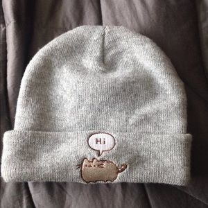 Light Grey Pusheen Cat Beanie "Hi-Bye" Unisex
